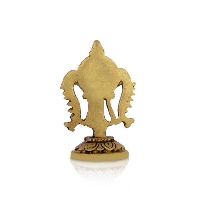 Vishnu Chakra With Base - 3 x 2 Inches | Antique Brass Chakra Of Vishnu/ Vishnu Chakram for Pooja - Deity Accessories