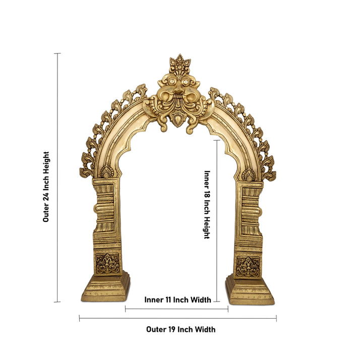 Brass Thiruvatchi | Inner 18 x 11 Inches / Outer 24 x 19 Inches / Prabhavali / Brass Thiruvachi for Deity - Deity Accessories