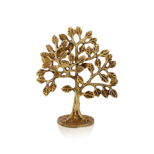 Kalpavriksha Tree With Base - 6 X 5 Inches | Antique Brass Kalpataru Tree/ Karpaga Viruksham For Prosperity - Table Stand Accessories