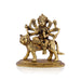 Durga Idol Sitting On Tiger - 4.75 X 4.5 Inches | 8 Hands Durga Murti/ Antique Brass Idol For Navratri Worship - Brass Murties