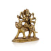 Durga Idol Sitting On Tiger - 4.75 X 4.5 Inches | 8 Hands Durga Murti/ Antique Brass Idol For Navratri Worship - Brass Murties