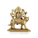 Durga Idol Sitting On Tiger - 4.75 X 4.5 Inches | 8 Hands Durga Murti/ Antique Brass Idol For Navratri Worship - Brass Murties