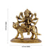 Durga Idol Sitting On Tiger - 4.75 X 4.5 Inches | 8 Hands Durga Murti/ Antique Brass Idol For Navratri Worship - Brass Murties