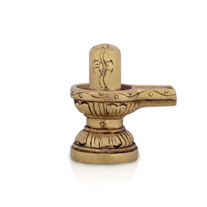 Shiv Ling Murti - 1.75 X 1.75 Inches | Shiva Lingam Statue/ Shiv Ling Statue/ Antique Brass Idol For Worship - Brass Murties