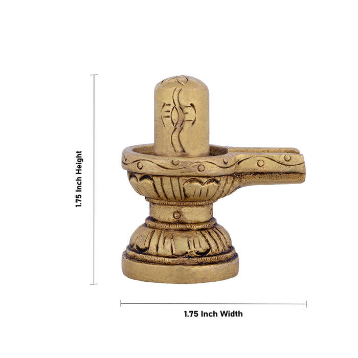 Shiv Ling Murti - 1.75 X 1.75 Inches | Shiva Lingam Statue/ Shiv Ling Statue/ Antique Brass Idol For Worship - Brass Murties