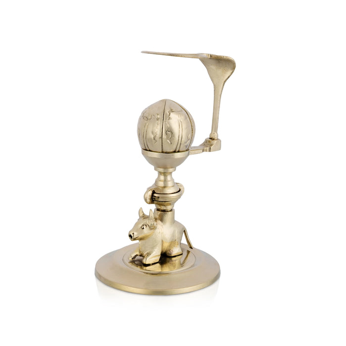 Lotus Banalingam Stand Jaladhari - 6 x 2.75 Inches | White Metal Tripai Stand with Nandi Base/ Jaladhari for Shivling