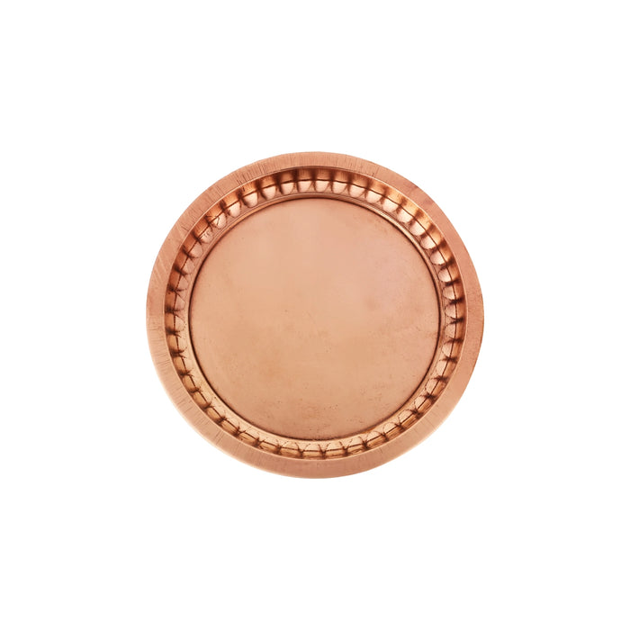 Copper Plate - 0.5 X 6 Inches | Sargam Design Pooja Thali Plate/ Pooja Plate/ Small Plate For Pooja Offering - Pooja Plate & Tray