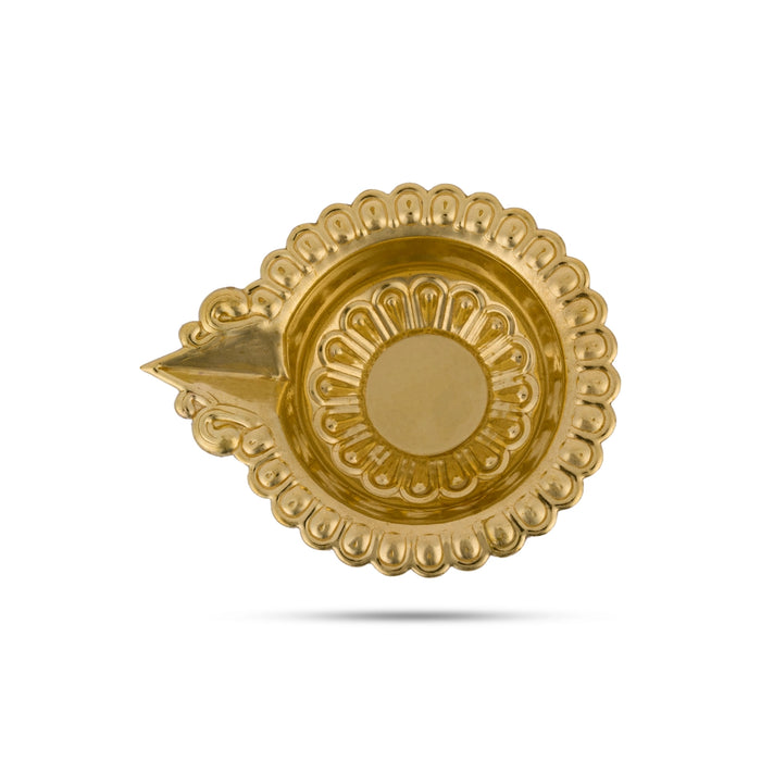 Lakshmi Vilakku - 1 X 3.25 Inches | Brass Lamp/ Lakshmi Deepam Laxmi Diya For Aarti And Daily Pooja - Karthik Deep
