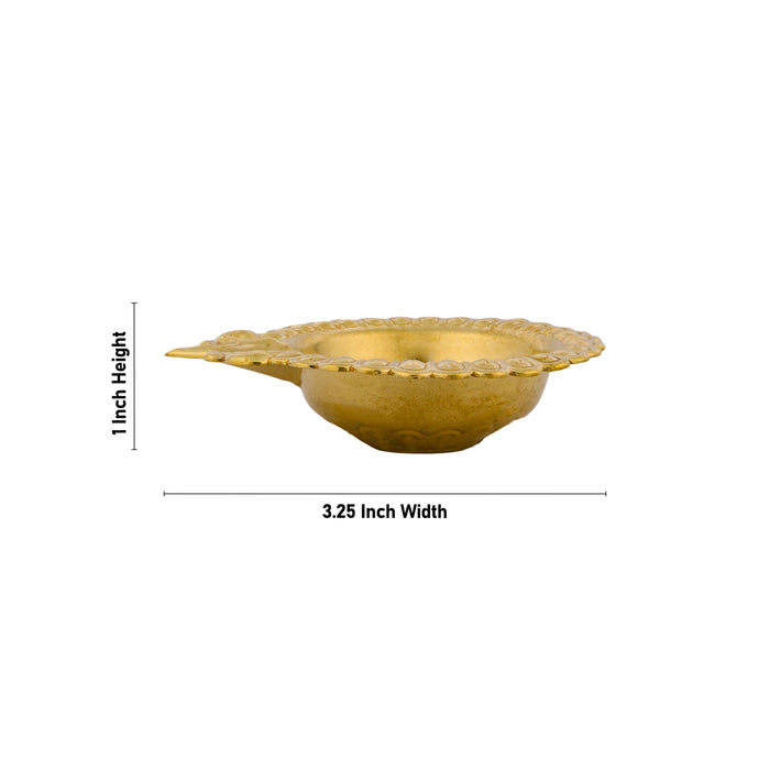 Lakshmi Vilakku - 1 X 3.25 Inches | Brass Lamp/ Lakshmi Deepam Laxmi Diya For Aarti And Daily Pooja - Karthik Deep