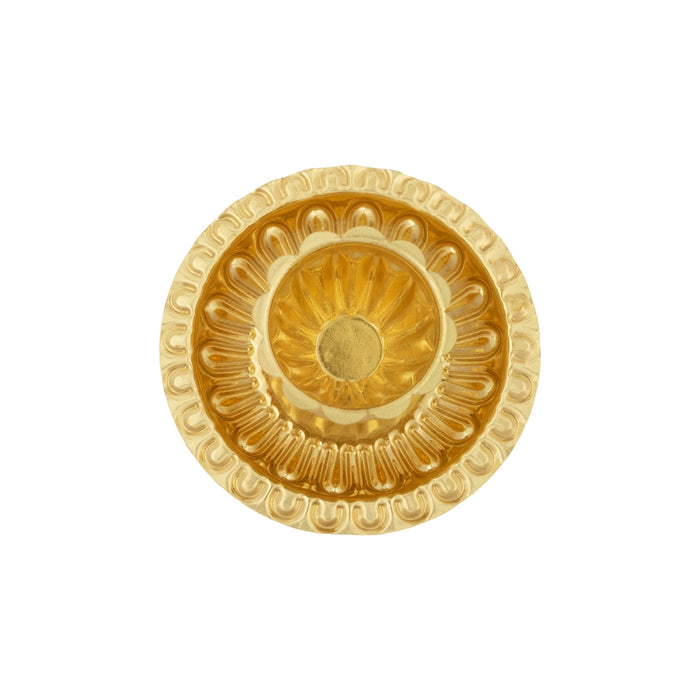 Brass Kumkum Pot With Plate - 1.5 X 3.5 Inches | Kumkum Box/ Kumkum Bharani/ Sindoor Pot For Pooja & Gifting - Sindoor Box