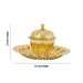 Brass Kumkum Pot With Plate - 1.5 X 3.5 Inches | Kumkum Box/ Kumkum Bharani/ Sindoor Pot For Pooja & Gifting - Sindoor Box
