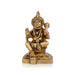 Anjaneya Statue Sitting On Base - 4.5 X 2.75 Inches | Antique Brass Idol/ Hanuman Statue For Blessings - Brass Murties