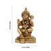Anjaneya Statue Sitting On Base - 4.5 X 2.75 Inches | Antique Brass Idol/ Hanuman Statue For Blessings - Brass Murties