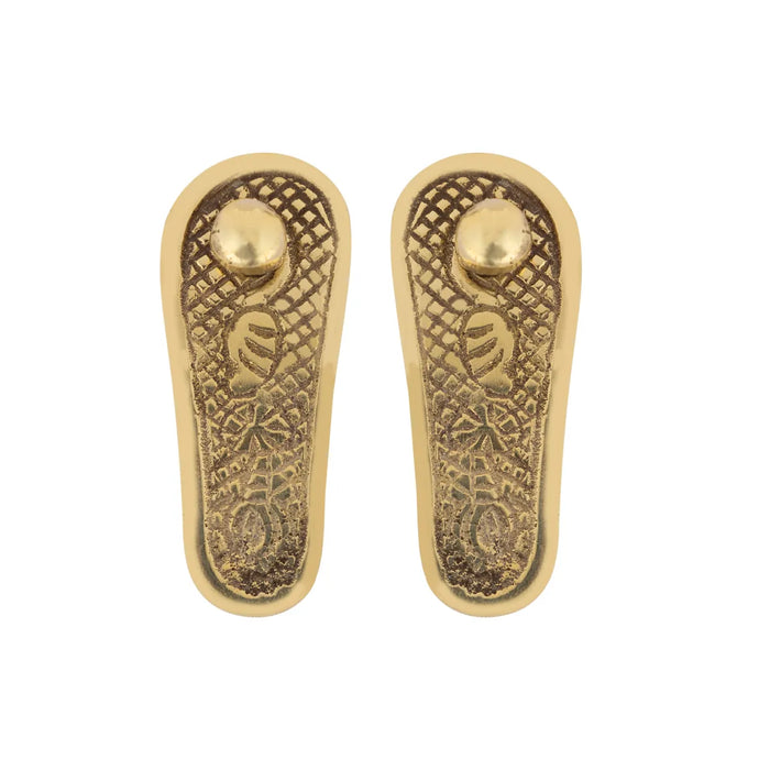 Brass Padham Pair – 2.25 X 0.75 Inch | Brass Paduka / Divine Footprint Padham For Pooja & Worship
