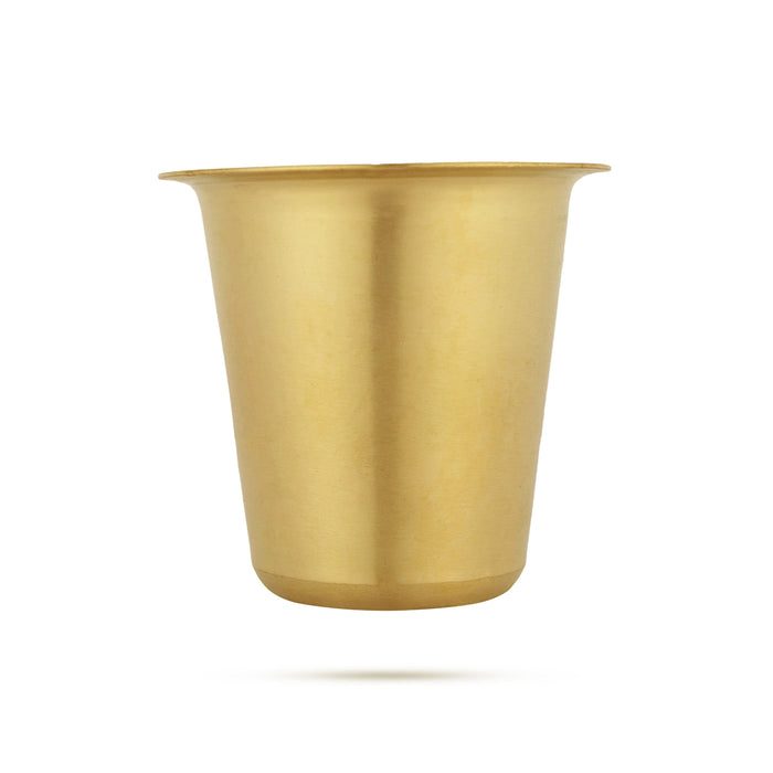 Brass Tumbler - 3 X 3 Inches | Matte Finish Coffee Tumbler/ Brass Cup For Home - Kitchen