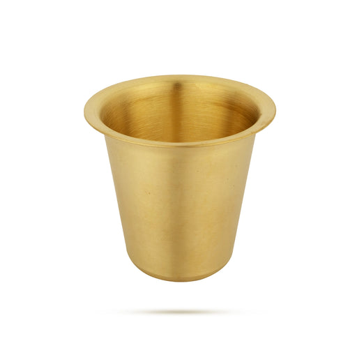 Brass Tumbler - 3 X 3 Inches | Matte Finish Coffee Tumbler/ Brass Cup For Home - Kitchen