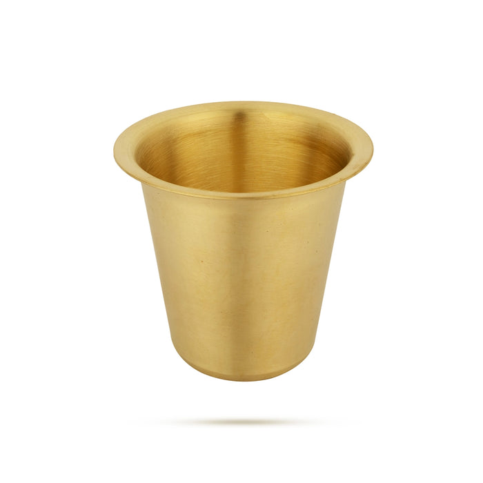 Brass Tumbler - 3 X 3 Inches | Matte Finish Coffee Tumbler/ Brass Cup For Home - Kitchen