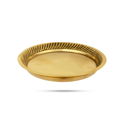 Pooja Stand - 0.25 X 3 Inches | Brass Plate/ Pin Tray/ Pooja Asan For Deity And Pooja - Pooja Aasan & Bajot & Pooja Mat