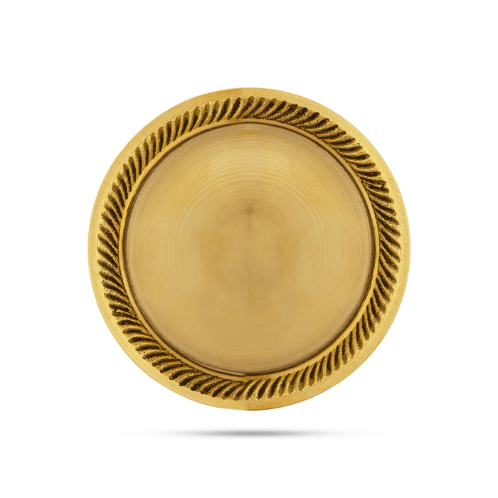 Pooja Stand - 0.25 X 3 Inches | Brass Plate/ Pin Tray/ Pooja Asan For Deity And Pooja - Pooja Aasan & Bajot & Pooja Mat