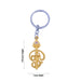Om With Murugan Vel Design Key Chain - 1.75 X 1 Inches | Gold Polish Key Ring/ Zinc Key Holder For Gifting - Key Chain & Key Holder