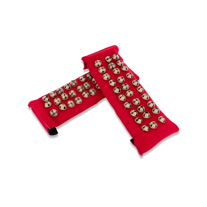 Brass Ghungroo- 3.5 X 9.5 Inches | 3 Line Ghunghroo/ Velvet Velcro Dance Salangai For Classical Dance Practice - Music Instruments