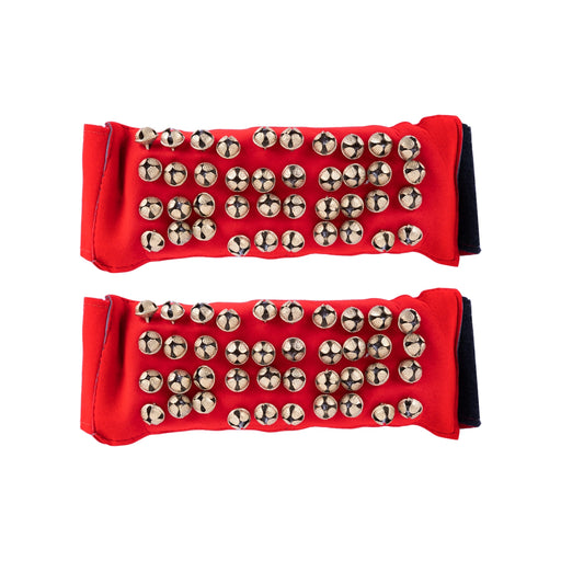 Brass Ghungroo- 4 X 9.5 Inches | 4 Line Ghunghroo/ Velvet Velcro Dance Salangai For Bharatanatyam Performance - Music Instruments