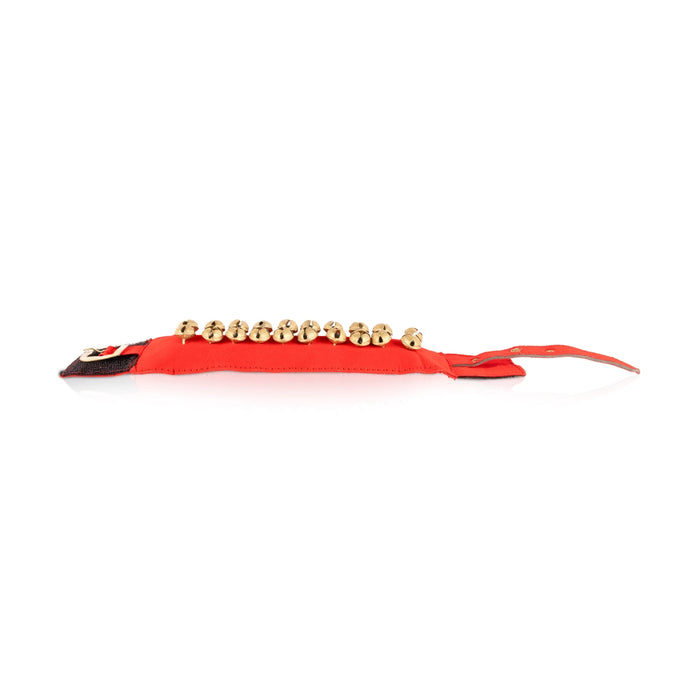 Brass Ghungroo - 3 x 9.5 Inches | 2 Line Ghunghroo/ Velvet Netted Dance Salangai For Classical Dance Practice