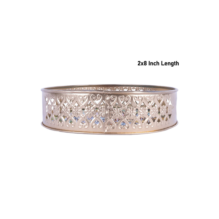 Yasodha Krishna Murti Design Pichwai Tray With Handle- 2 X 8 Inches | Thali Plate/Decorative Plate For Serving - Pooja Plate & Tray