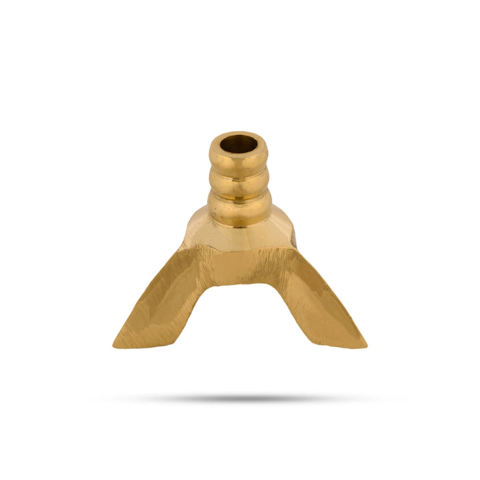 Brass Vilakku Thiri Holder - 1.5 X 1.75 Inches | Lavanga Vilakku Thiri Stand/ Diya Wick Holder For Lamp - Lamp Stands & Accessories