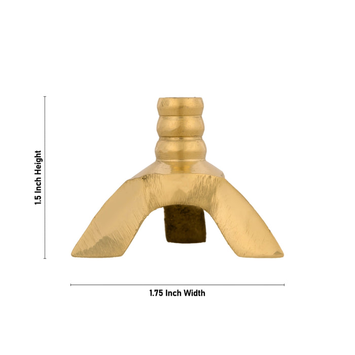 Brass Vilakku Thiri Holder - 1.5 X 1.75 Inches | Lavanga Vilakku Thiri Stand/ Diya Wick Holder For Lamp - Lamp Stands & Accessories