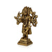 Panchmukhi Hanuman Murti- 5.5 X 3.5 Inches | Antique Brass Idol/Standing 5 Face Anjaneya Statue For Protection - Brass Murties