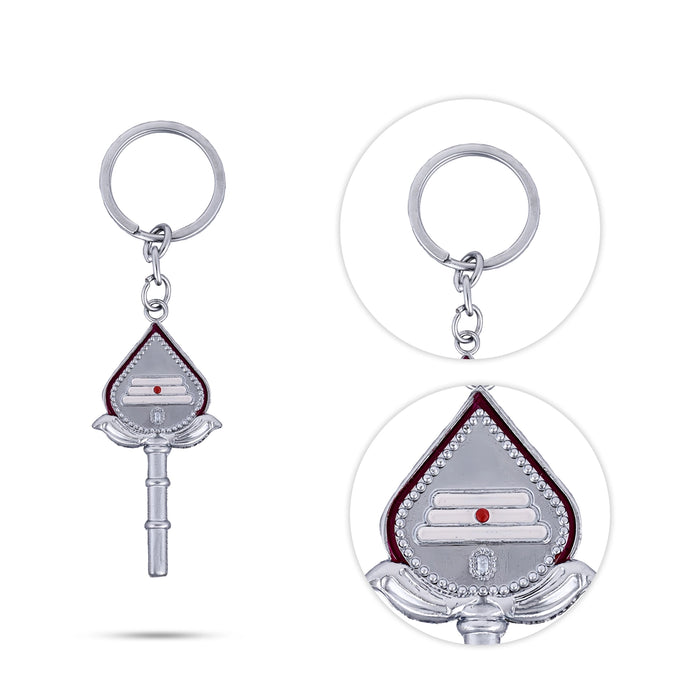 Vel Design Key Chain - 2 X 0.75 Inches | Zinc Key Ring/ Silver Polish & Enamel Key Holder For Gifting & Bike - Key Chain & Key Holder