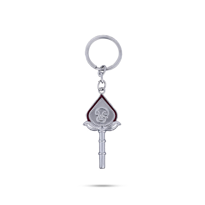 Vel Design Key Chain - 2 X 0.75 Inches | Zinc Key Ring/ Silver Polish & Enamel Key Holder For Gifting & Bike - Key Chain & Key Holder