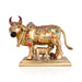 Cow With Calf Idol With Base- 7.5 X 8 Inches | Brass Idol/ Enamel Kamdhenu Cow And Calf For Prosperity & Home - Table Stand Accessories