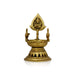 Murugan Murti With Peacock Design Brass Lamp - 5 X 2 Inches | Antique Polish Vilakku/ Brass Deepam For Pooja - Deity Lamps
