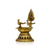 Murugan Murti With Peacock Design Brass Lamp - 5 X 2 Inches | Antique Polish Vilakku/ Brass Deepam For Pooja - Deity Lamps
