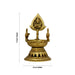 Murugan Murti With Peacock Design Brass Lamp - 5 X 2 Inches | Antique Polish Vilakku/ Brass Deepam For Pooja - Deity Lamps