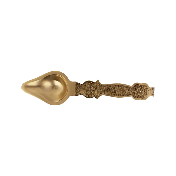 One Mukh Aarti - 1 x 11 Inches | Brass Aarti / Ghee Aarti / Brass Lamp / Pooja Aarti for Daily Pooja - Kapur Aarti