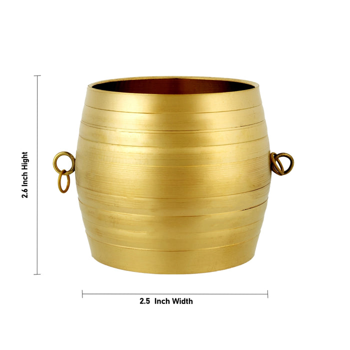 Brass Para - 2.6 x 2.5 Inches | Idangazhi/ Kerala Nirapara/ Changazhi/ Measuring Cup for Pooja - Para