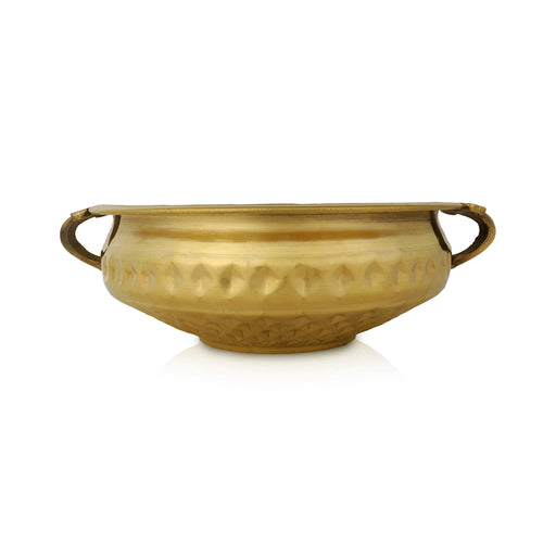 Uruli - 10.5 x 3.75 Inches | Brass Urli / Daimond Design Flower Pot for Home & Pooja - Uruli & Flower Pot