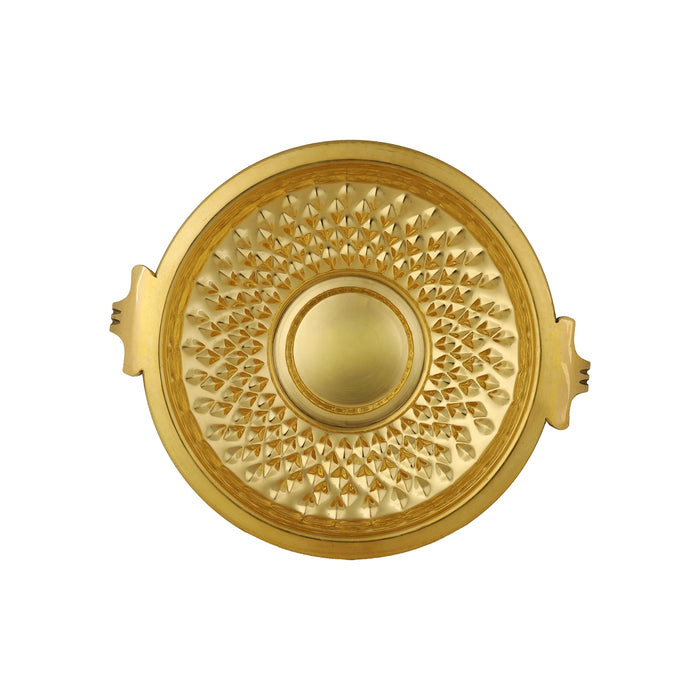 Uruli - 10.5 x 3.75 Inches | Brass Urli / Daimond Design Flower Pot for Home & Pooja