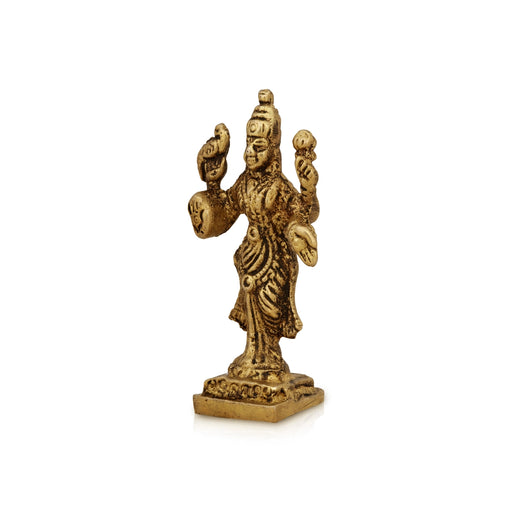 Kannika Parameshwari Amman Standing On Base- 2 X 1 Inches | Antique Brass Idol/ Kanyaka Parameshwari For Pooja - Brass Murties