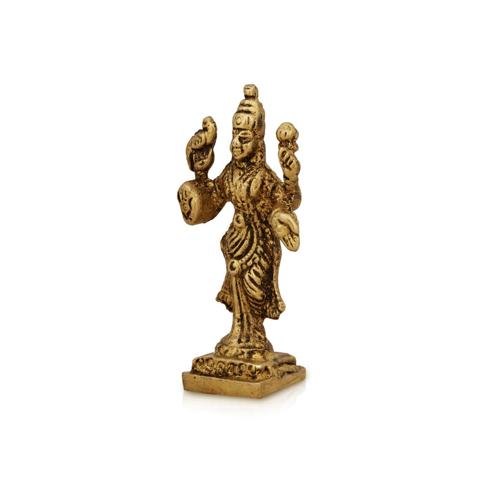 Kannika Parameshwari Amman Standing On Base- 2 X 1 Inches | Antique Brass Idol/ Kanyaka Parameshwari For Pooja - Brass Murties