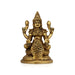 Dhana Lakshmi Idol Sitting On Base - 4 X 2.5 Inches | Antique Brass Idol/ Dhanlaxmi Murti For Wealth Blessings - Brass Murties