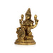 Dhana Lakshmi Idol Sitting On Base - 4 X 2.5 Inches | Antique Brass Idol/ Dhanlaxmi Murti For Wealth Blessings - Brass Murties