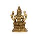 Dhana Lakshmi Idol Sitting On Base - 4 X 2.5 Inches | Antique Brass Idol/ Dhanlaxmi Murti For Wealth Blessings - Brass Murties