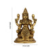 Dhana Lakshmi Idol Sitting On Base - 4 X 2.5 Inches | Antique Brass Idol/ Dhanlaxmi Murti For Wealth Blessings - Brass Murties