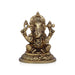 Ganesh Murti - 4 x 3 Inches | Antique Brass Idol/ Ganapati Idol for Pooja/ 2.860 Kgs Approx - Brass Murties