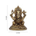Ganesh Murti - 4 x 3 Inches | Antique Brass Idol/ Ganapati Idol for Pooja/ 2.860 Kgs Approx - Brass Murties