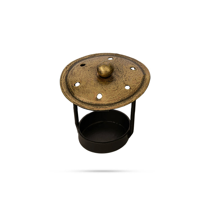 Degchi Design Tealight Candle Holder With Handle- 4 X 5.5 Inches | Metal T Light Holder/ Sambrani Holder For Home - Table Stand Accessories